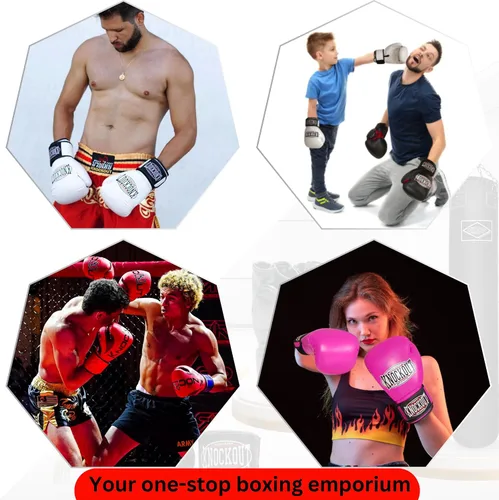 Miniatura 3 de Juego de 2 pares de guantes de boxeo para adultos con sensación premium para entrenamiento de gimnasio en casa y competición, lo mejor