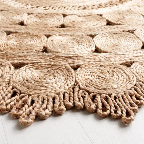 Miniatura 3 de SAFAVIEH Alfombra de área de colección de fibra natural, redonda, 3 pies, natural, diseño de yute de granja, ideal para zonas de alto tráfico