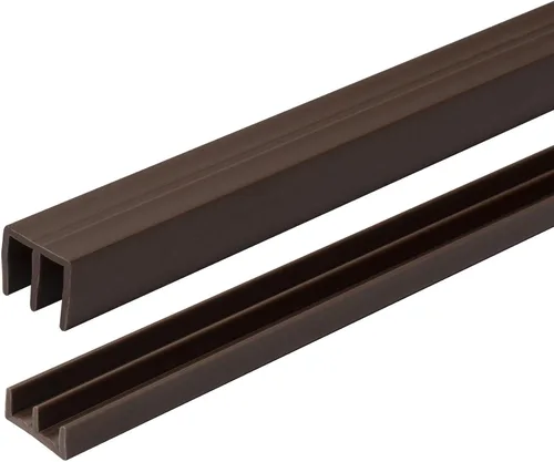 Miniatura 8 de Riel de puerta corredera de panel de 1/4 pulgadas, juego superior e inferior de plástico negro de 48 pulgadas, fabricado en EE. UU., paquete de 1