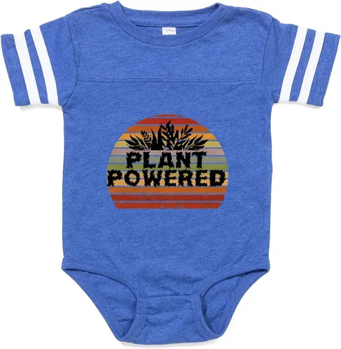 Miniatura 3 de CafePress Funny Retro Plant Powered Vegan Plant Based Vegani Cute Infant Baby Football Bodysuit