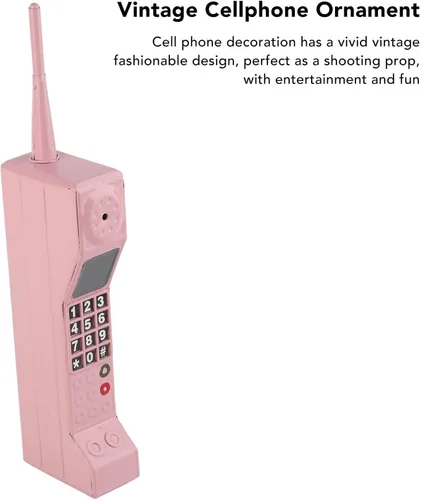 Miniatura 9 de Adorno retro de ladrillo para teléfono celular, modelo retro de teléfono celular, accesorios de fotografía vintage de hierro para escenarios