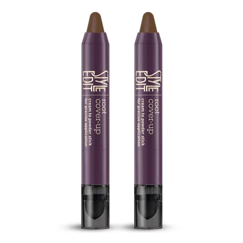 Style Edit Root Touch Up Stick | Color temporal del cabello para raíces grises y cabello adelgazante | Calidad de salón, corrector de cabello Marrón