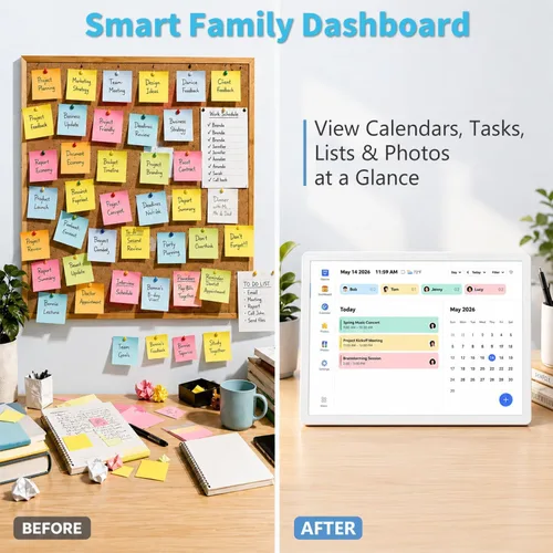 Miniatura 5 de 10.1 inch Digital Calendar Wall Touch Screen Electronic Calendar – Interactive Smart Family Planner, No Subscription, Chore Chart, Meal Planner