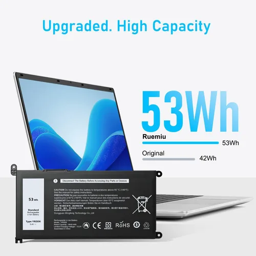 Miniatura 2 de Reemplazo de batería para laptop YRDD6 de 53 Wh para Dell Inspiron 15 3000 5000 Series 3583 3593 3582 3584 5593 5594 5598 5585 5590 14 3493 5482