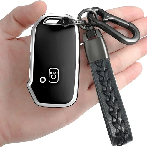Kirsnda Funda para llavero Kia, funda con llavero, TPU suave protege la llave del coche, compatible con Cerato Ceed Forte NIRO Sorento Seltos Soul
