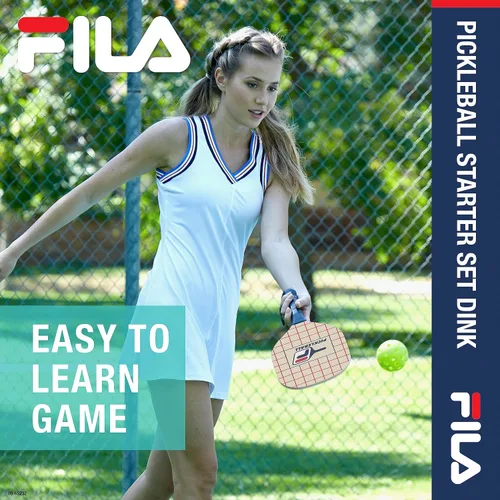 Miniatura 5 de FILA Accessories Juego de 2 palas de pickleball - Incluye 2 raquetas de pickleball, 2 pelotas de pickleball para exteriores, raqueta de pickleball