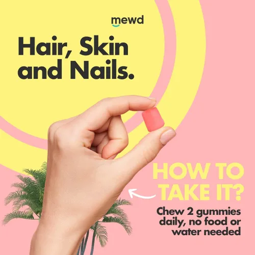 Miniatura 6 de MEWD Gomitas multivitamínicas para el cabello, la piel y las uñas para adolescentes y niños, fuerza y crecimiento de biotina con zinc, vitaminas A