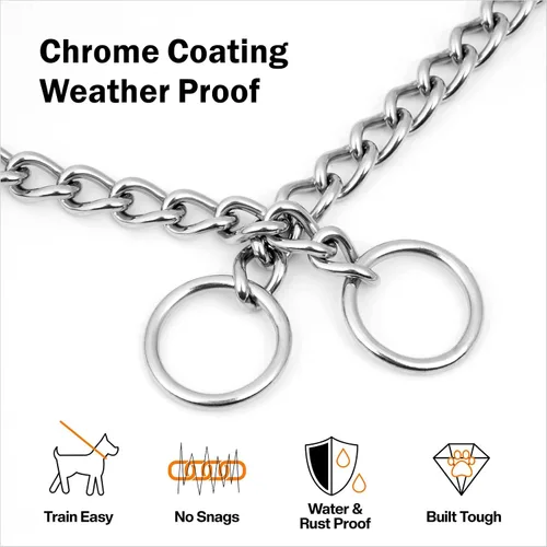 Miniatura 2 de TagME Collar de cadena para perros, collar ajustable a prueba de clima para perros pequeños y cachorros, collar de entrenamiento de mascotas