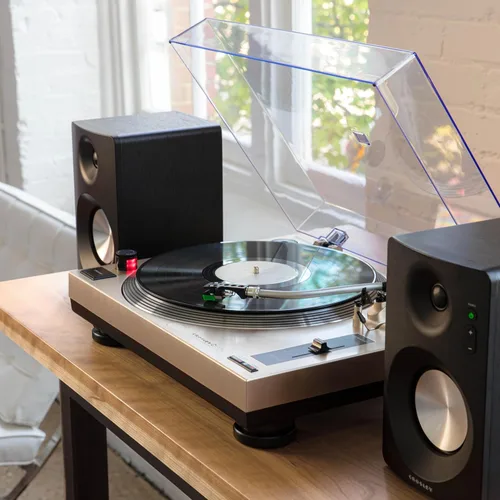 Miniatura 8 de Crosley KT100BT-CP - Sistema estéreo de tocadiscos Bluetooth con altavoces, champán