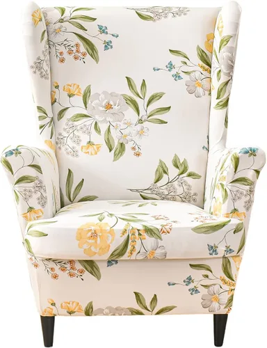 Miniatura 14 de Eco-Ancheng Funda para silla Wingback, 2 piezas, respaldo de ala, fundas de elastano para sillón con respaldo de ala, fundas para sillón con parte