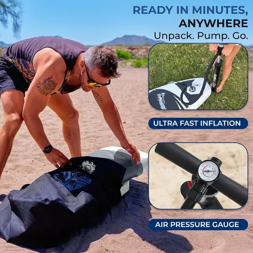 Miniatura 6 de SereneLife Tabla de remo inflable de 10 pies 6 pulgadas con accesorios de SUP de primera calidad, diseño amplio y estable con almohadilla