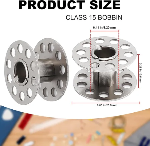 Miniatura 2 de Bobinas de metal para máquina de coser, bobinas de coser universales, compatibles con Singer, Brother, Janome, Bernina, etc. Tamaño de clase 15