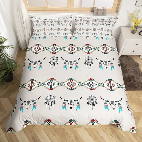 Miniatura 39 de Juego de funda de edredón con diseño de caballos, atrapasueños para niños, adolescentes, hombres, funda de edredón con estampado de caballos