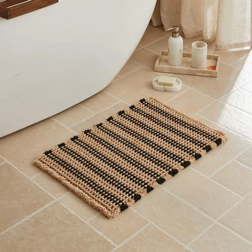 Miniatura 61 de Triohero Tapete de baño con diseño de gofre, tapete de baño pequeño y bohemio, antideslizante, lavable, ultra suave, súper absorbente, de secado