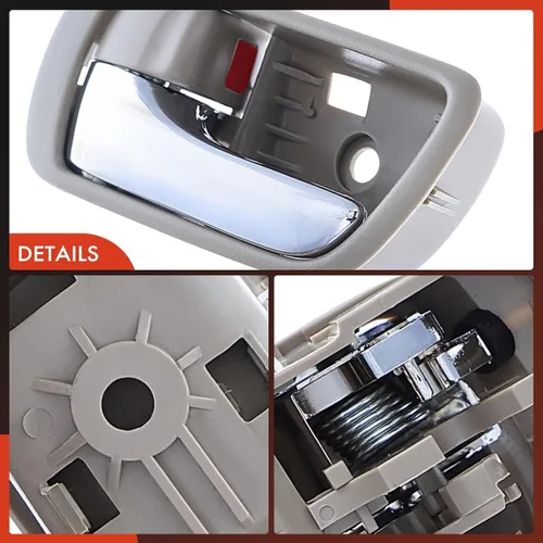 Miniatura 7 de A-Premium Manijas interiores interiores para puertas compatibles con Toyota Camry 2002 2003 2004 2005 2006, cromo y beige, juego de 2 piezas, parte