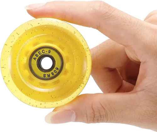 Miniatura 5 de PATIKIL Roller Skate Wheels with Bearings, Quad Skate Replacement for Double Row Skate Skateboards Indoor or Outdoor Amarillo Brillo