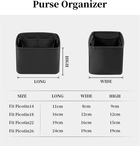 Miniatura 8 de KINGS IN BAG Organizador para bolsas de mano y bolsas de mano, bolsas de lujo con satén sedoso, se adapta a bolsas de Picotin 1822, ligeras para uso