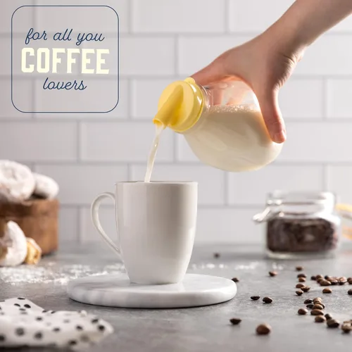 Miniatura 7 de kitchentoolz Botella de leche de vidrio de 16 onzas con tapa y boquilla de vertido, recipiente pequeño para crema de vidrio para refrigerador