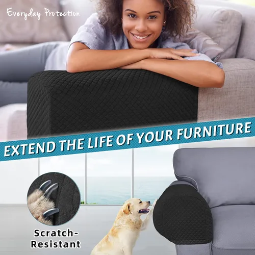 Miniatura 3 de Roytub Fundas para Reposabrazos de Sofá, Fundas para Reposabrazos, Funda Elástica para Reposabrazos para Sofás, Sillón, Sofá de Dos Plazas, Sillón