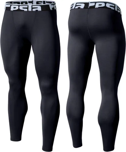 Miniatura 19 de TSLA - Pantalones de compresión térmica para hombres, calzas deportivas para correr, ropa base de invierno