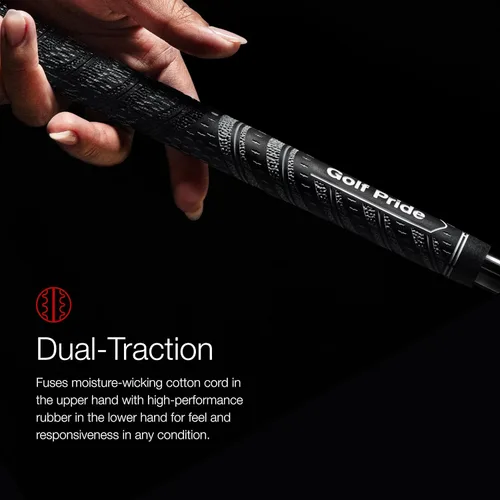 Miniatura 3 de Golf Pride MCC Golf Club Grip - All-Weather Hybrid Grip - Brushed Cotton Cord & Pebbled Texture - Moisture-Wicking Technology - Midsize & Standard