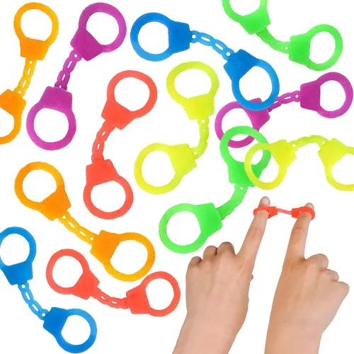 ArtCreativity Mini puños elásticos para niños, paquete de 144, puños de goma para dedos, suministros de fiesta temática de policía, recuerdos de
