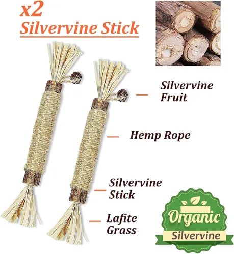 Miniatura 3 de Paquete de 12 juguetes de hierba gatera para gatos, palos de silvervine, bolas de hierba gatera, ratones de hierba gatera, juguetes de patada