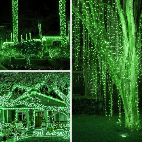 Miniatura 3 de Luces de decoración para el día de San Patricio, 33 pies, 100 luces LED, luces verdes de Navidad, impermeables, para exteriores, cadena de luces