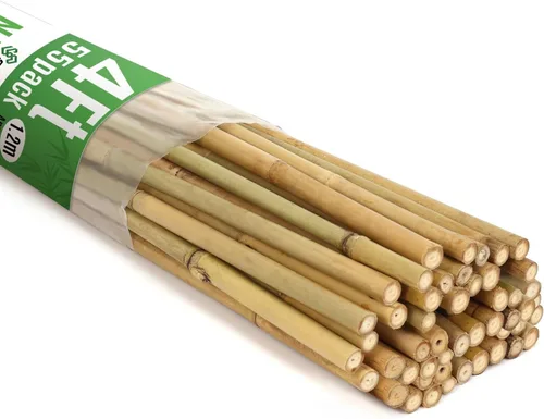 SWANGSA Paquete de 55 estacas de bambú de 4 pies, estacas de jardín para soporte de plantas, tomates, frijoles, flores, plantas trepadoras,