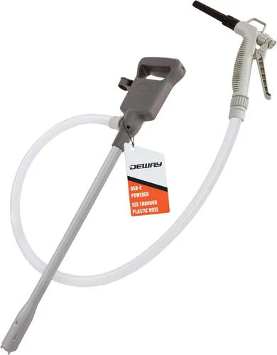 Miniatura 11 de Bomba de transferencia de combustible automática DEWAY con parada automática y pitido, potente alimentación por batería AA con opción