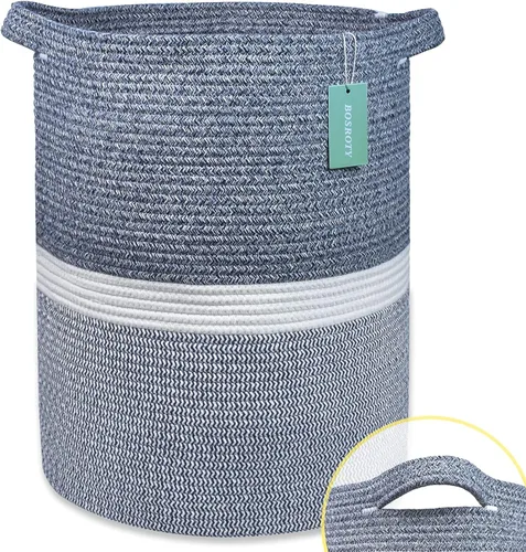Miniatura 16 de Cesta Extra Grande para Mantas 87L, Cesta para Ropa Sucia, Cesta de Guardería para Bebés para Almacenamiento de Juguetes, Ropa y Toallas, Cesta