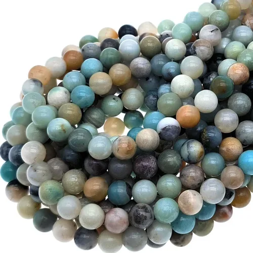 Miniatura 27 de Cuentas redondas naturales de aguamarina púrpura de 0.394 in materiales de bricolaje pulsera, collar, aretes, fabricación de cuentas de ágata