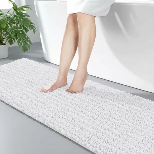 Miniatura 32 de Disolla Alfombra de baño pequeña, antideslizante, lavable, color beige, 17 x 24 pulgadas, súper absorbente, suave, alfombra de baño de felpilla