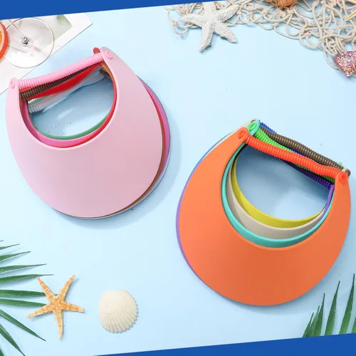 Miniatura 7 de Yahenda Viseras de espuma para niños a granel con bandas de bobina, viseras artesanales, coloridos sombreros de verano para niños y niñas