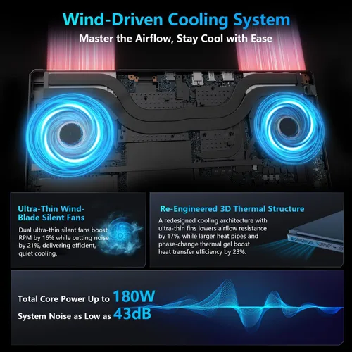 Miniatura 7 de Thunderobot Radiant 16S R9 5060 300Hz - Portátil para juegos, 16 pulgadas QHD+ 2.5K, AMD Ryzen 9 7945HX, GeForce RTX 5060, pantalla de colibrí