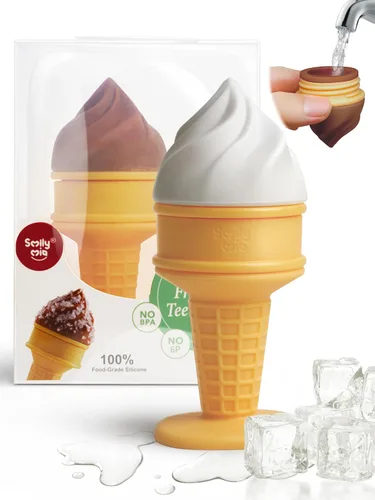 Miniatura 10 de Smily Mia ICY Bite - Mordedor para alimentos y congeladores para frutas, para alivio de enfriamiento del bebé, alimentador de silicona sin BPA