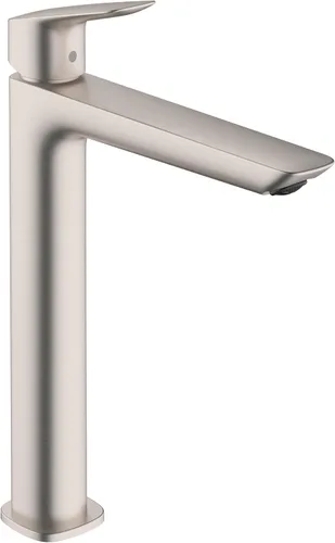 hansgrohe Logis 71258821 - Grifo para lavabo de baño de 1 agujero fino y moderno en níquel cepillado