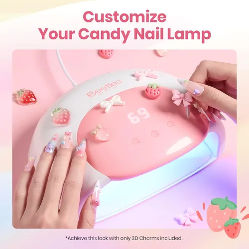 Miniatura 7 de Beetles - Lámpara de uñas LED UV, luz de uñas blanca caramelo con 3 temporizadores de 30/60/90 segundos y pantalla de cuenta regresiva para esmalte