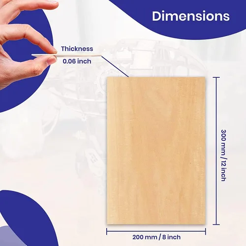 Miniatura 2 de Piezas de madera sin terminar, hojas de tilo para manualidades, perfectas para proyectos de bricolaje, pintura, dibujo, grabado de madera láser