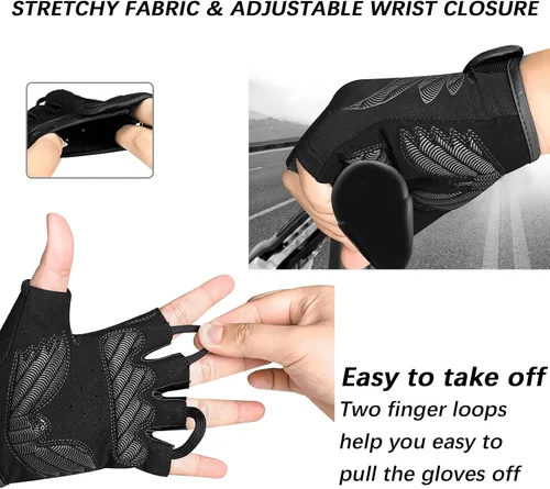 Miniatura 4 de MOREOK Cycling Gloves Bike Gloves for MenWomen-5MM Gel Pad Half Finger Bicycle Biking Gloves for CyclingWeight LiftingGymMotorcycleRowingOutdoor