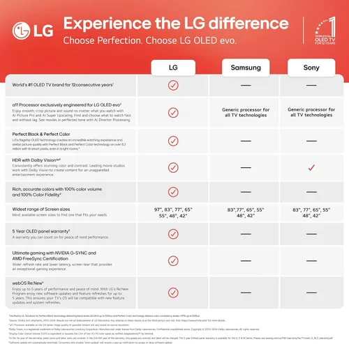 Miniatura 3 de LG OLED evo serie G5 televisor inteligente 4K de 55 pulgadas con AI, Dolby Atmos, Dolby Vision, HDR10, Super Upscaling 4K, Modo Cineasta, Wow