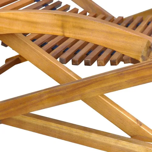 Miniatura 7 de vidaXL Tumbona, silla de patio con reposapiés, tumbona plegable, tumbona para patio trasero, piscina, porche, balcón, playa, madera de acacia maciza