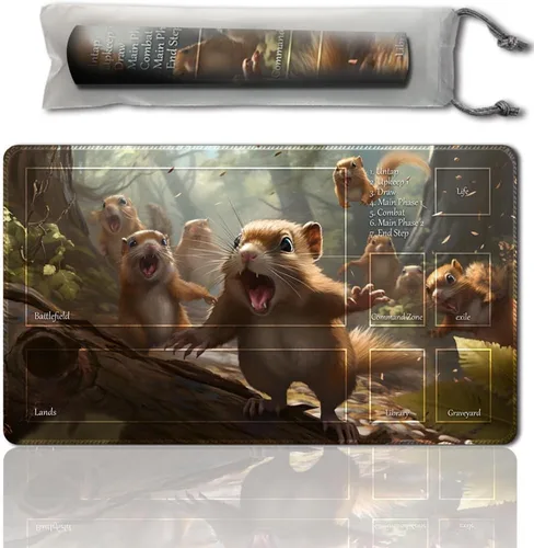 MTG - Tapete de juego de operaciones auxiliares para MTG TCG, tapete de juego de 24 x 14 pulgadas, tapete de juego entintado con bolsa de