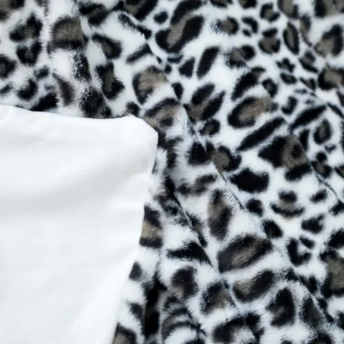 Miniatura 4 de Velboa Manta de Leopardo Súper Suave de Doble Capa Ropa de Cama Funda Gruesa para Sofá Manta de Piel Sintética Peluda y Difusa