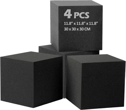 Miniatura 6 de Trampa para graves de 7.8 x 7.8 x 7.8 pulgadas, esquinas de espuma acústica para bajos, paneles acústicos absorbentes de sonido