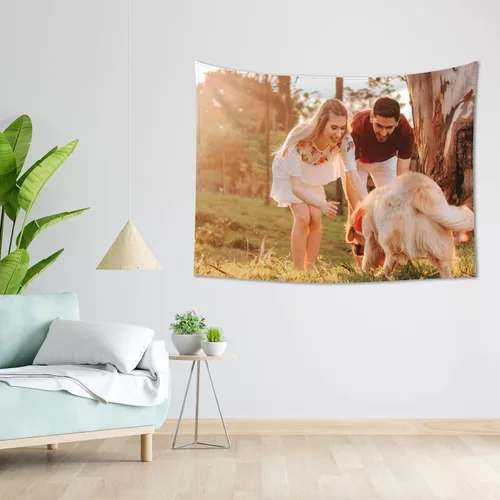 Miniatura 5 de Tapiz personalizado para cargar imágenes de boda, amor, recuerdo familiar, tapiz personalizado para el Día de la Madre, Día del Padre, tapiz
