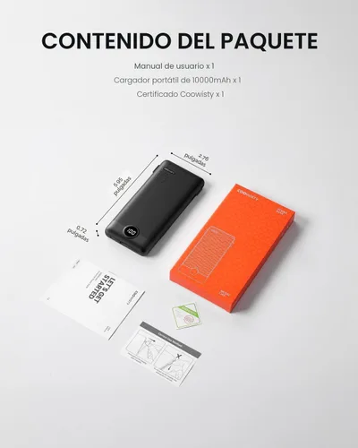 Miniatura 8 de Cargador Portátil con Enchufe de Pared, Banco de Energía USB C Delgado con Cables Integrados, Paquete de Batería Externa con Pantalla LED