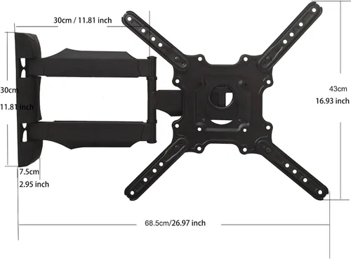 Miniatura 2 de Soporte de pared para TV de movimiento completo, con giro e inclinación, para televisores de 32" a 60" y paneles planos, LCD LED de hasta 70 libras