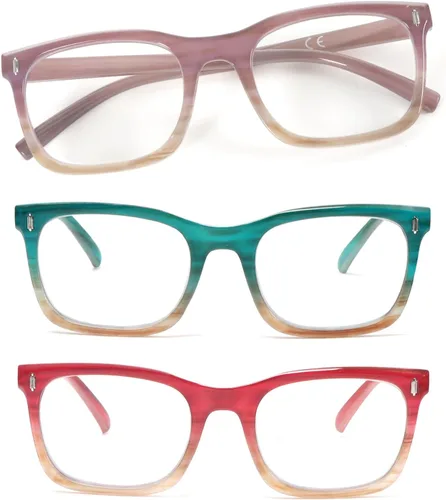 Paquete de 3 lentes de lectura para mujer, estilo moderno, lectores de computadora +1.0