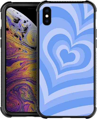 Miniatura 106 de Funda compatible con iPhone X/XS, diseño de bandera estadounidense de béisbol, TPU suave, a prueba de golpes, de vidrio templado, para iPhone X/XS